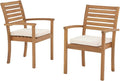 Stackable Patio Dining Chairs Set of 2, Acacia Wood, Stackable Design by OCOrange-Casual