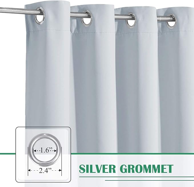 Outdoor Curtains Waterproof W100 x L95 Inch Greyish White, 1 Panel | Thick - Image 3