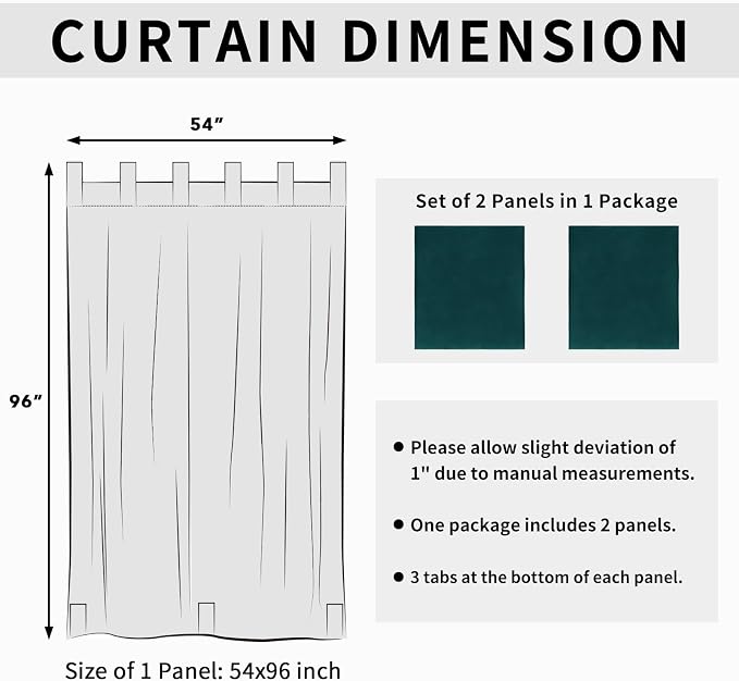 Easy-Going Outdoor Patio Curtains 2 Panels, 54x96 inch, Teal | Privacy - Image 6