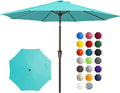 JEAREY 10 ft Outdoor Patio Umbrella w/Tilt and Crank, Turquoise | 8 Sturdy Ribs by JEAREYOutdoorsCollection