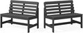 SERWALL Armless Outdoor Bench, All Weather HDPE Porch Bench, 2 Pack, Suitable by SERWALL