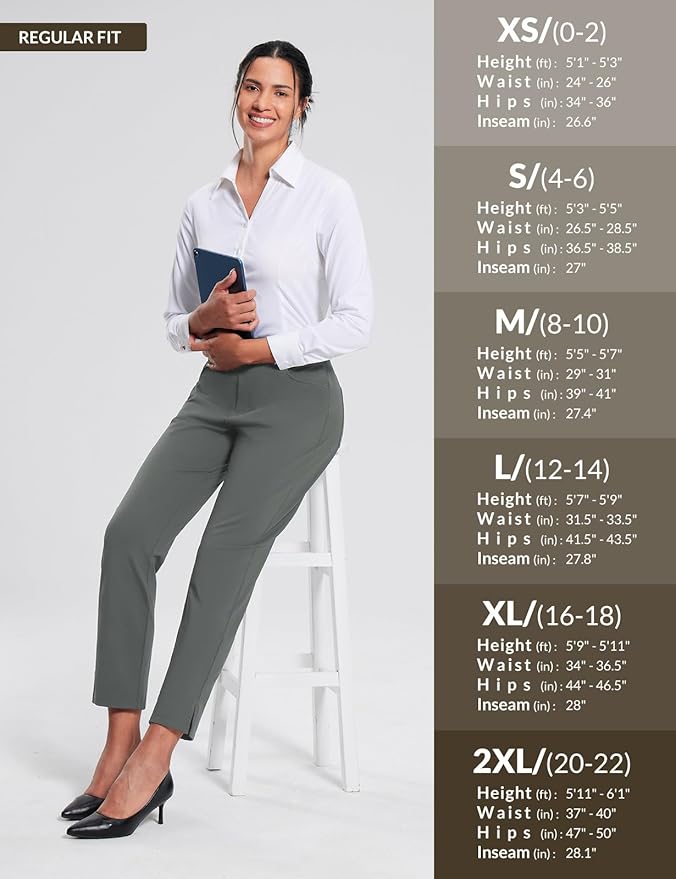 baleaf Women's Fleece Lined Pants Stretch Water Resistant Winter Thermal Travel Pants Cold Weather Gear Pockets Work Golf
