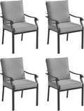 LVUYOYO Outdoor Patio Dining Chairs Set of 4, Metal Stackable Chairs Set by LVUYOYO