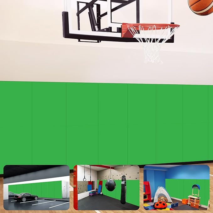 Gym Padding Wall Mount Protection Pad Wall Mats for Gym Padding 2" Thick Foam Gym Pads for Safety Wall Padding, Waterproof Durable Wall Padding for Kids Colorful Wall Pad