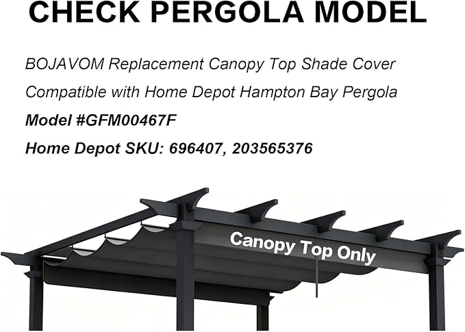 Pergola Shade Cover Replacement Canopy Top Compatible - Image 3