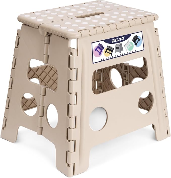 Delxo Folding Step Stool 13 Inch, 300 Lbs Step Stool by Delxo
