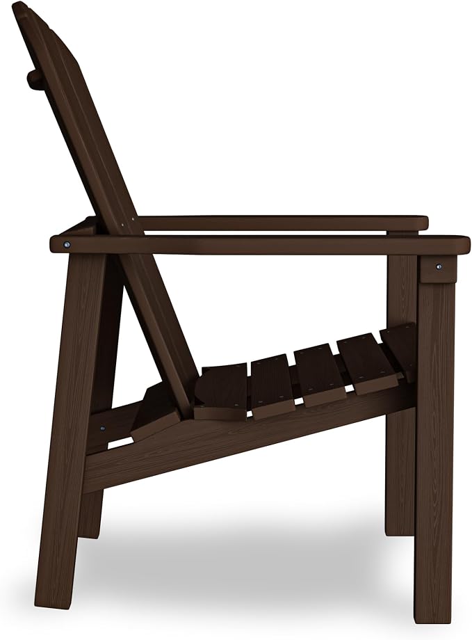 Stackable Adirondack Chairs Set of 4, Compact HDPE, Coffee | 26.3" Wide HDPE - Image 8
