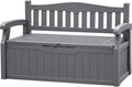 JUMMICO 80 Gallon Resin Outdoor Storage Bench Waterproof, Deck Box | Large Deck by JUMMICO