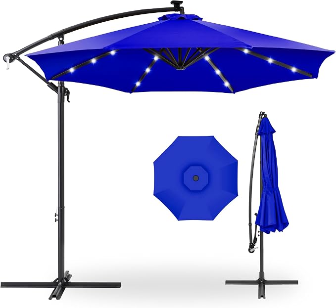 Best Choice Products 10ft Solar LED Offset Cantilever Hanging Market Patio by Unknown