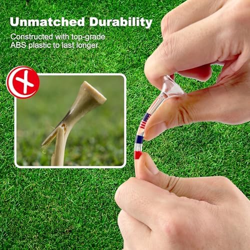 Premium Golf Tees, 3 1/4'' Unbreakable Transparent Plastic Golf Tees, Golf - Image 6