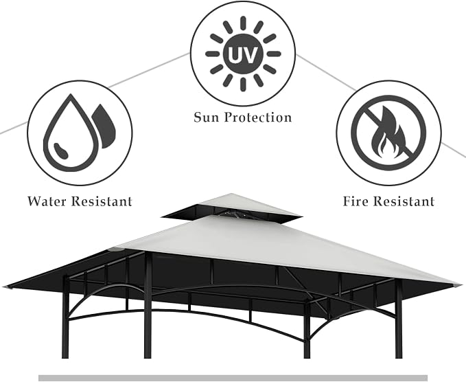 5x8Ft Grill Gazebo Replacement Top - Image 2