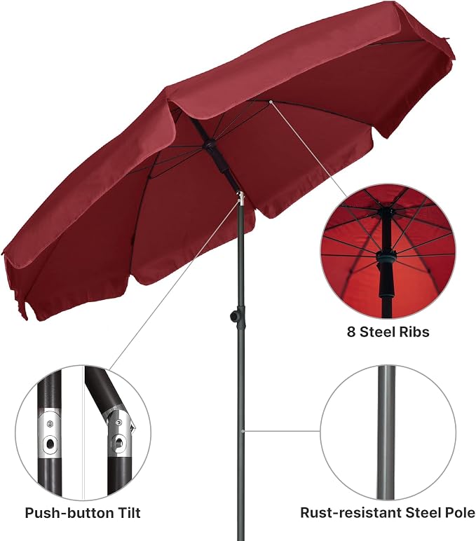 AMMSUN Patio Umbrella, 6.5 ft Outdoor Table Umbrella - Image 2