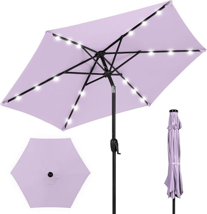 Best Choice Products 7.5ft Solar Umbrella LED Lighted Patio Umbrella, Table by Unknown