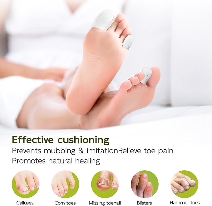 Bukihome 16 PCS Toe Protectors, Silicone Toe Caps Toe Sleeve Protectors, Prevent Pain Relief for Corns, Blisters and Ingrown Toenails，Great for Running, Walking, Stop Toe Pain(4L+8M+4S)[Upgrade]