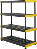 CX 4-Tier Heavy Duty Plastic Storage Shelves by BLACKYELLOW