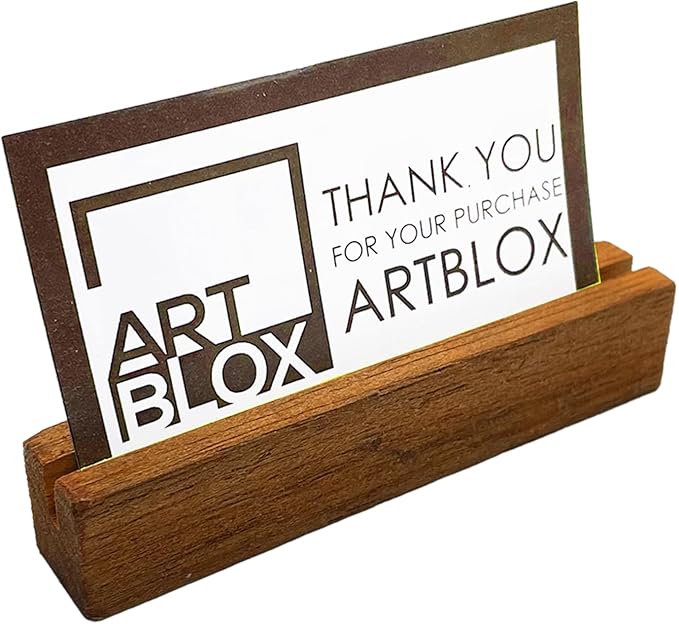 Artblox Personalized Office Desk Name Plate and Business Card Holder | Clear Acrylic Glass with Teak Wood Stand | Vet Animal Design Customized with Your Name and Credentials Office Desk Décor