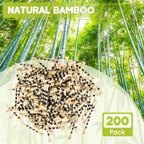 Bamboo Golf Tees 200 Pack 2-3/4 & 3-1/4 inch Length | 4 Line Marking Natrual - Image 5