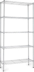 Amazon Basics 5-Shelf Adjustable Heavy Duty Steel Wire Rack, Space Saving by AmazonBasics