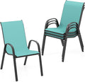 Tangkula Patio Dining Chairs Set of 4, Outdoor Stackable All Weather Heavy Duty by TANGKULA