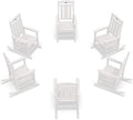 Oversized Outdoor Rocking Chairs Set of 6, 380lbs Heavy-Duty Large Patio Rocker by CIOKEA