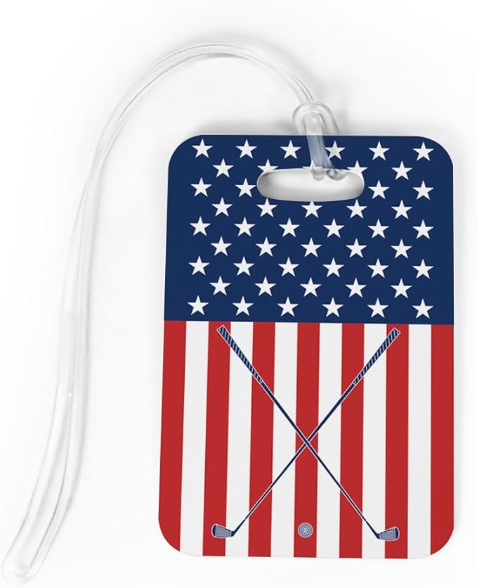 ChalkTalkSPORTS Golf Luggage & Bag Tag | USA Golfer | Custom Info on Back | Medium