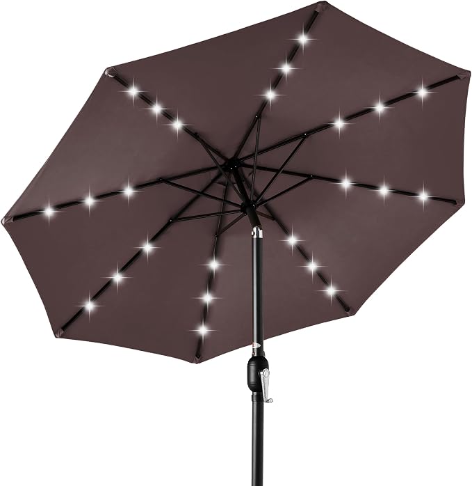Best Choice Products 10ft Solar Polyester LED Lighted Patio Umbrella w/Tilt by Unknown