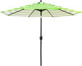 Sunnyglade 9' Patio Umbrella Outdoor Table Umbrella 8 Ribs Green and White | by Sunnyglade