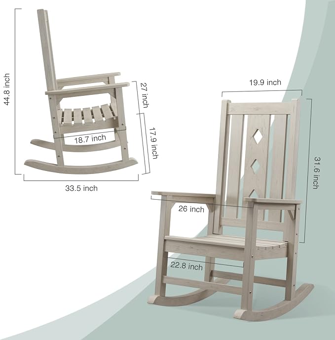 Oversized Outdoor Rocking Chair, Porch Rocker - Image 2