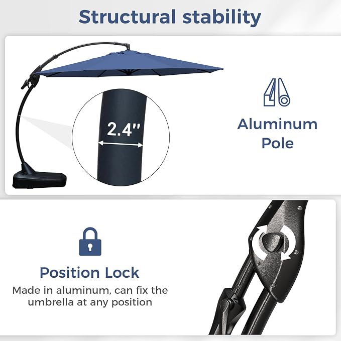 Grand patio 12FT Cantilever Round Umbrella - Image 7
