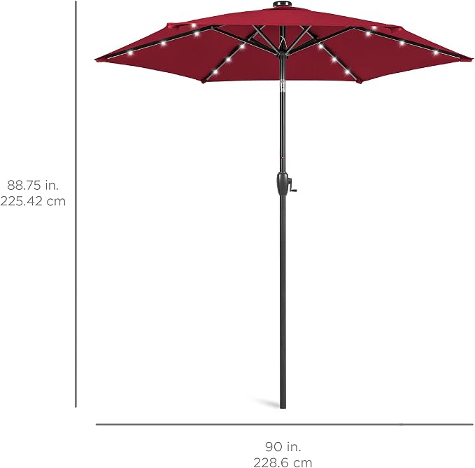 Best Choice Products 7.5ft Solar Umbrella LED Lighted Patio Umbrella, Table - Image 7