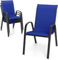 Tangkula Stackable Patio Dining Chairs Set of 4, Outdoor Armchairs by TANGKULA