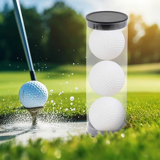 Clear Tube Golf Ball Storage Case, 3 Pack Golf Ball Display Cases Barrel Clear Tubes, Portable with Caps Golf Ball Cases for Home Store Display Use, Thickened Material, 1.8 Inches