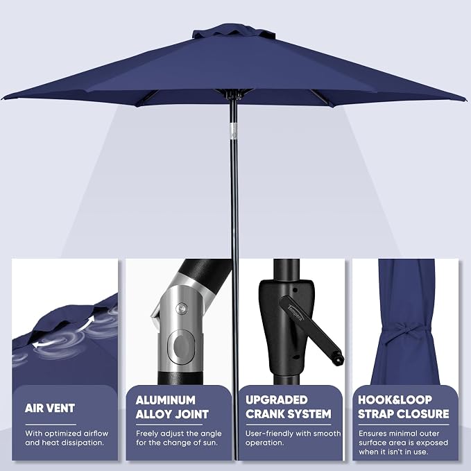 Tempera Patio Market Outdoor Table Umbrella - Image 3