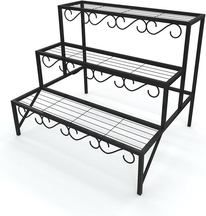 3-Tier Metal Plant Stand, Heavy Duty Flower Pot Display Rack | Heavy-duty metal by Garden4you