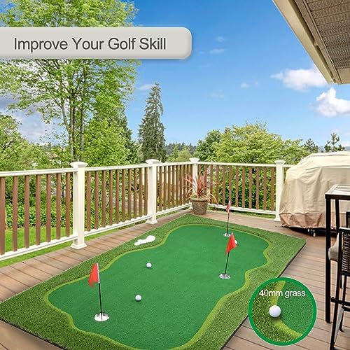 Chriiena Golf Putting Green, Large Practice Putting Mat - Image 3