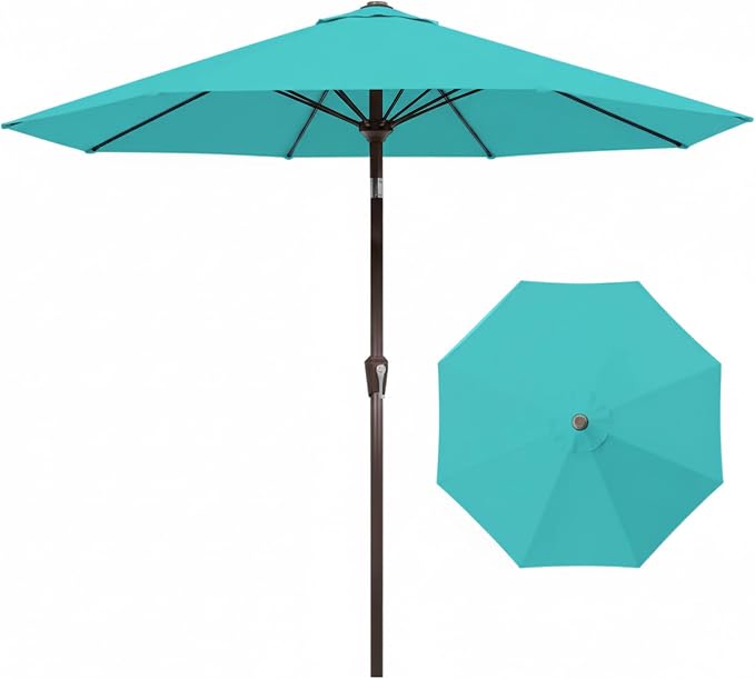 9FT Auto-Tilt Patio Umbrella|Outdoor Market Table Umbrella by YourPerfectOutdoorEscape