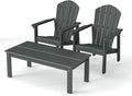 Stackable Set, 2 Chairs with 47in Table, All-Weather HDPE, 380 lbs Each+47.2in by nevilywood
