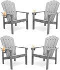 THOEOE Stackable Adirondack Chair Set of 4, Fire Pit Chairs Set of 4 | by THOEOE