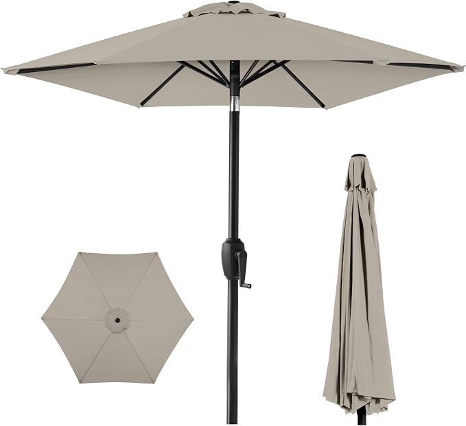Best Choice Products 7.5ft Heavy-Duty Round Outdoor Market Table Patio Umbrella by Unknown