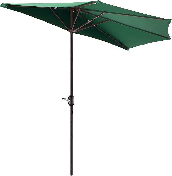 Half Patio Umbrella - 9ft Outdoor Patio Canopy - Condo by PureGarden