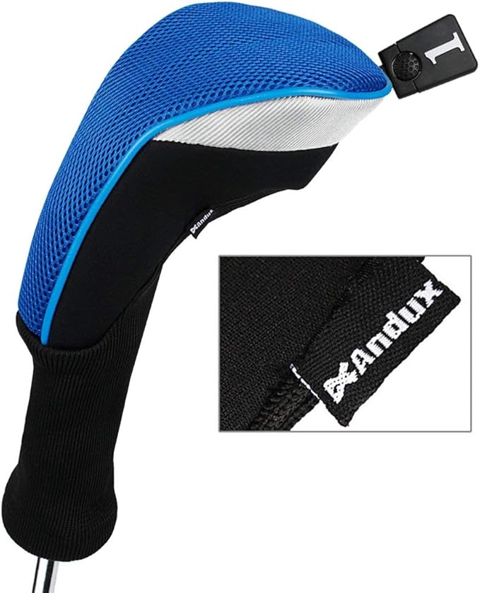 Andux 4pcs/Set Mesh Golf 460cc Driver Fairway Wood Club Head Covers Long Neck with No. Tags