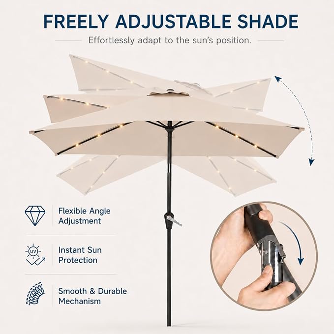 6.5 x 10ft Rectangular Patio Umbrella - Image 5