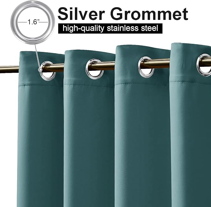 NICETOWN Bedroom Curtain Room Divider, Rustproof Grommet Sunlight Blocking - Image 2