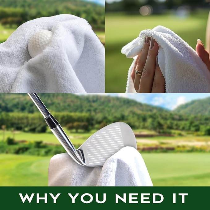 Not All Who Wander are Lost Polyester Printed Golf Towel for GolfBag, Funny Golf Gifts & Accessories for Men Women Golfs Fan Dad Grandpa, GolfLover Retirement Birthday Gifts (Green)