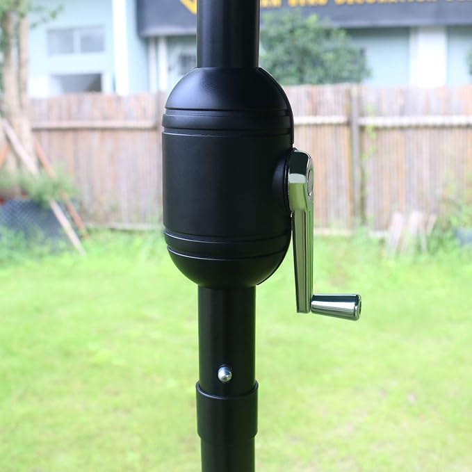 Sunnyglade 7.5' Patio Umbrella Outdoor Table Umbrella Tilt Crank Dark Green | - Image 4