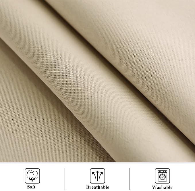 Outdoor Curtains Waterproof W52 x L108 Inch Cream Beige, 1 Panel | Thermal - Image 7