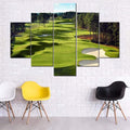 Wall Paintings for Living Room Golf Course Scenery Pictures Green Lawn Artwork HD Prints Multi Panel Canvas Wall Art Contemporary Home Decorations Giclee Framed Stretched Ready to Hang(60''Wx40''H)