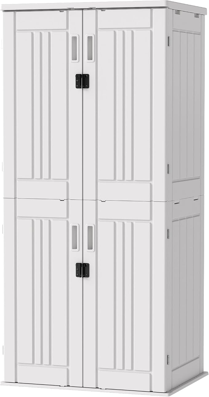 EHHLY Heavy Duty Tall Storage Cabinet Outdoor Weatherproof, 28 Cuft Garage - Image 9