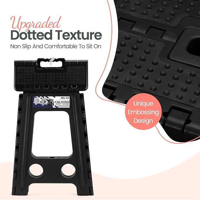 Delxo 17.5 Inch Folding Step Stool, Foldable Step Stool - Image 7