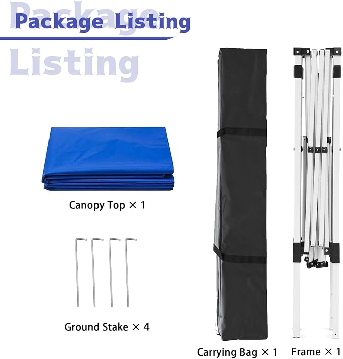 10x10FT Slant Leg Pop Up Canopy Tent, Portable Outdoor Shelter | 10x10FT Base - Image 6